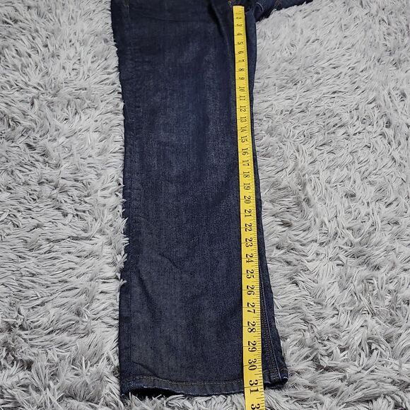 Ann Taylor Loft Jeans Womens 4 Curvy Straight Blue Dark Wash Denim Stretch Pants - Picture 7 of 14